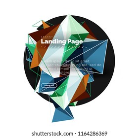 Polygonal geometric design, abstract shape made of triangles, trendy vector background