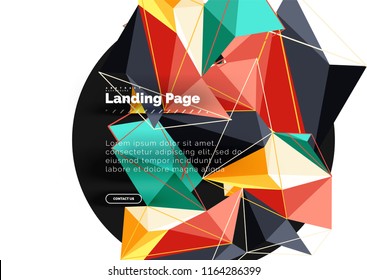 Polygonal geometric design, abstract shape made of triangles, trendy vector background