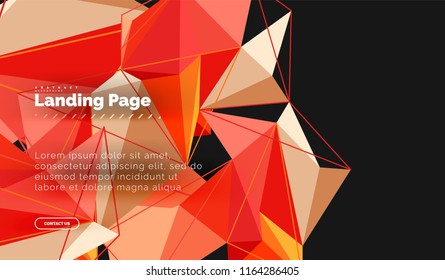 Polygonal geometric design, abstract shape made of triangles, trendy vector background