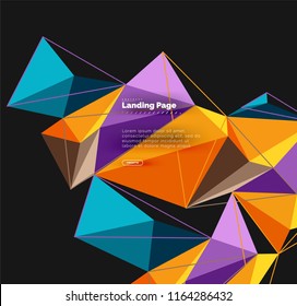 Polygonal geometric design, abstract shape made of triangles, trendy vector background
