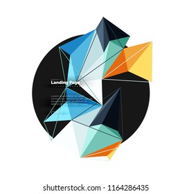 Polygonales geometrisches Design, abstrakte Form aus Dreiecken, trendiger Vektorhintergrund