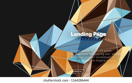 Polygonal geometric design, abstract shape made of triangles, trendy vector background