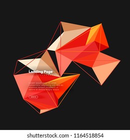Polygonal geometric design, abstract shape made of triangles, trendy vector background