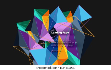 Polygonal geometric design, abstract shape made of triangles, trendy vector background