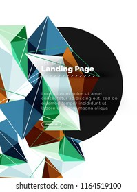 Diseño geométrico poligonal, forma abstracta de triángulos, fondo vectorial de moda