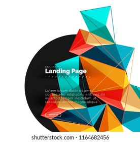 Polygonal geometric design, abstract shape made of triangles, trendy vector background