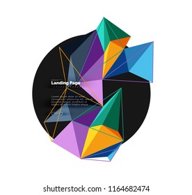 Diseño geométrico poligonal, forma abstracta de triángulos, fondo vectorial de moda