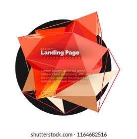 Polygonal geometric design, abstract shape made of triangles, trendy vector background