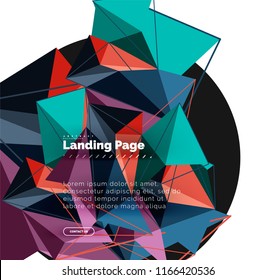 Polygonal geometric design, abstract shape made of triangles, trendy vector background