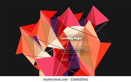 Polygonales geometrisches Design, abstrakte Form aus Dreiecken, trendiger Vektorhintergrund