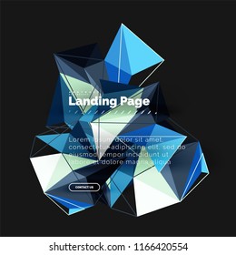 Diseño geométrico poligonal, forma abstracta de triángulos, fondo vectorial de moda
