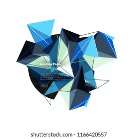 Diseño geométrico poligonal, forma abstracta de triángulos, fondo vectorial de moda