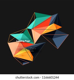 Polygonales geometrisches Design, abstrakte Form aus Dreiecken, trendiger Vektorhintergrund