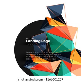 Diseño geométrico poligonal, forma abstracta de triángulos, fondo vectorial de moda