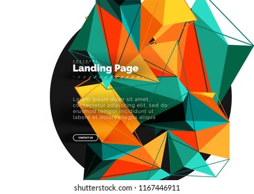 Polygonal geometric design, abstract shape made of triangles, trendy vector background
