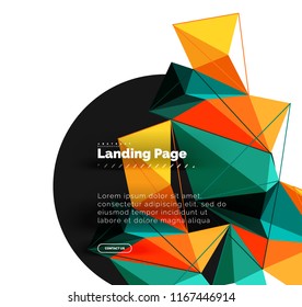 Diseño geométrico poligonal, forma abstracta de triángulos, fondo vectorial de moda