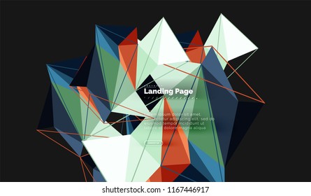 Diseño geométrico poligonal, forma abstracta de triángulos, fondo vectorial de moda