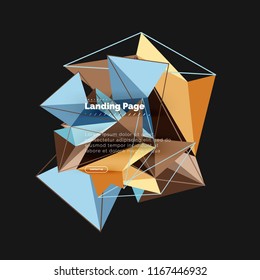 Diseño geométrico poligonal, forma abstracta de triángulos, fondo vectorial de moda