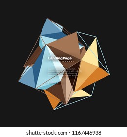 Polygonal geometric design, abstract shape made of triangles, trendy vector background