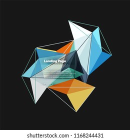 Polygonal geometric design, abstract shape made of triangles, trendy vector background
