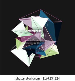 Polygonales geometrisches Design, abstrakte Form aus Dreiecken, trendiger Vektorhintergrund