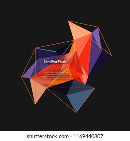 Polygonal geometric design, abstract shape made of triangles, trendy vector background