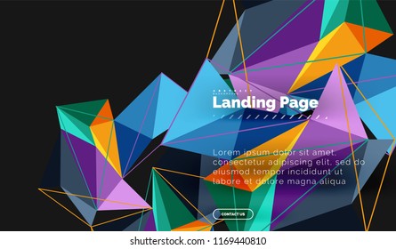 Polygonal geometric design, abstract shape made of triangles, trendy vector background