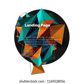 Polygonal geometric design, abstract shape made of triangles, trendy vector background