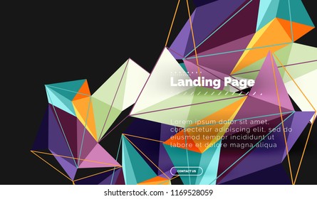 Polygonal geometric design, abstract shape made of triangles, trendy vector background