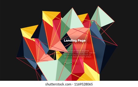 Polygonales geometrisches Design, abstrakte Form aus Dreiecken, trendiger Vektorhintergrund