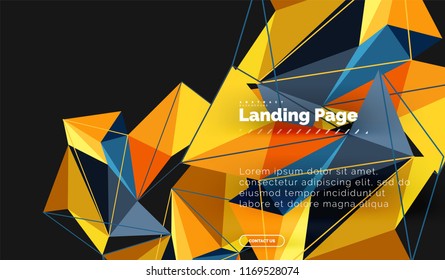 Polygonal geometric design, abstract shape made of triangles, trendy vector background