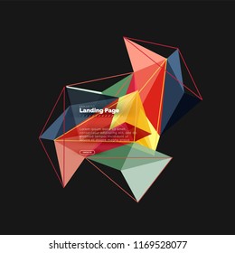 Diseño geométrico poligonal, forma abstracta de triángulos, fondo vectorial de moda