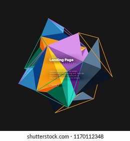 Polygonal geometric design, abstract shape made of triangles, trendy vector background