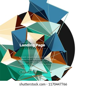 Polygonal geometric design, abstract shape made of triangles, trendy vector background