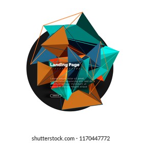 Diseño geométrico poligonal, forma abstracta de triángulos, fondo vectorial de moda