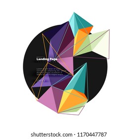 Diseño geométrico poligonal, forma abstracta de triángulos, fondo vectorial de moda