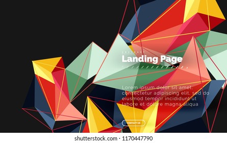Polygonales geometrisches Design, abstrakte Form aus Dreiecken, trendiger Vektorhintergrund