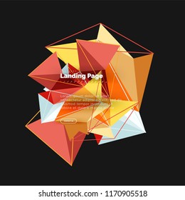 Diseño geométrico poligonal, forma abstracta de triángulos, fondo vectorial de moda