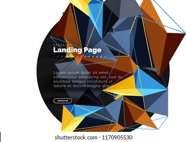 Diseño geométrico poligonal, forma abstracta de triángulos, fondo vectorial de moda