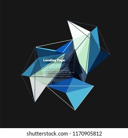 Polygonal geometric design, abstract shape made of triangles, trendy vector background