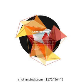Diseño geométrico poligonal, forma abstracta de triángulos, fondo vectorial de moda