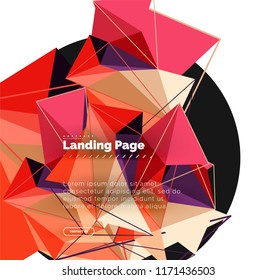 Polygonal geometric design, abstract shape made of triangles, trendy vector background