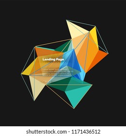 Diseño geométrico poligonal, forma abstracta de triángulos, fondo vectorial de moda
