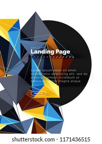 Polygonales geometrisches Design, abstrakte Form aus Dreiecken, trendiger Vektorhintergrund