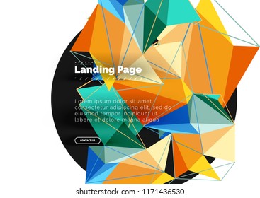 Polygonal geometric design, abstract shape made of triangles, trendy vector background