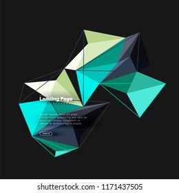 Polygonales geometrisches Design, abstrakte Form aus Dreiecken, trendiger Vektorhintergrund