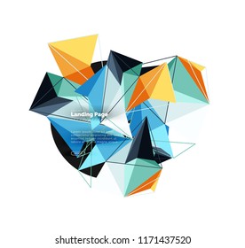 Polygonales geometrisches Design, abstrakte Form aus Dreiecken, trendiger Vektorhintergrund