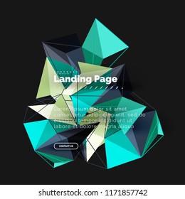 Polygonales geometrisches Design, abstrakte Form aus Dreiecken, trendiger Vektorhintergrund