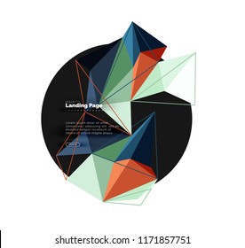 Polygonales geometrisches Design, abstrakte Form aus Dreiecken, trendiger Vektorhintergrund