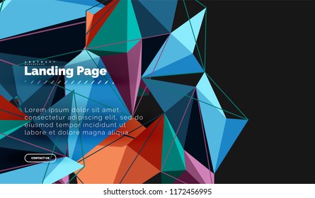 Diseño geométrico poligonal, forma abstracta de triángulos, fondo vectorial de moda